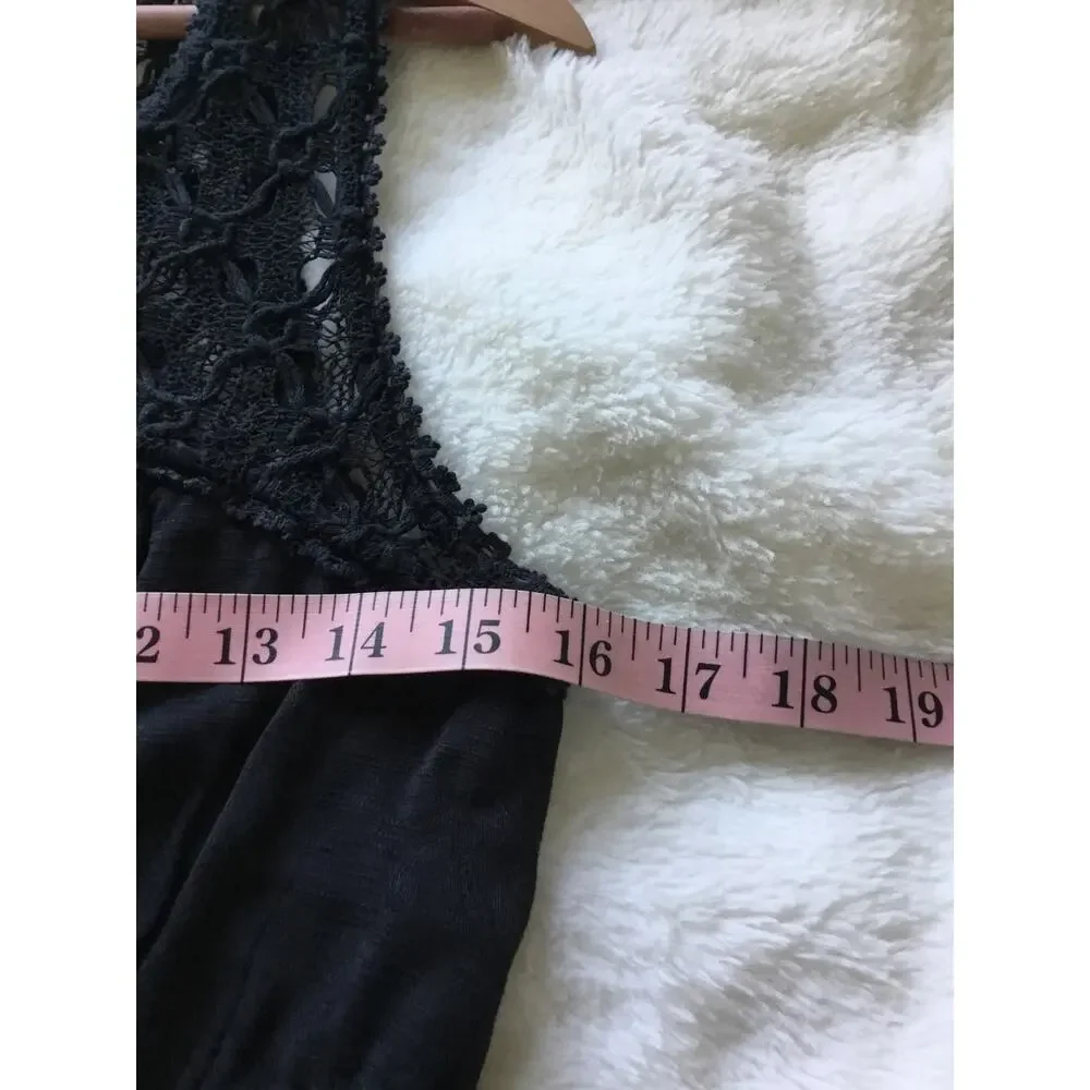 Free People Black Crochet Sleeveless Mini Dress - Picture 6 of 10